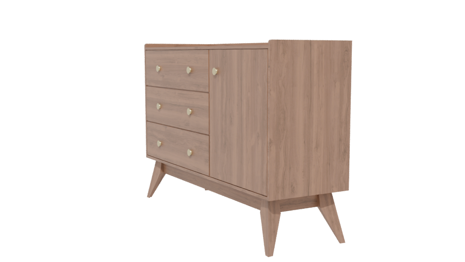 Scandinavian Storage Cabinet 3D - Professional 3D Model Render 13
