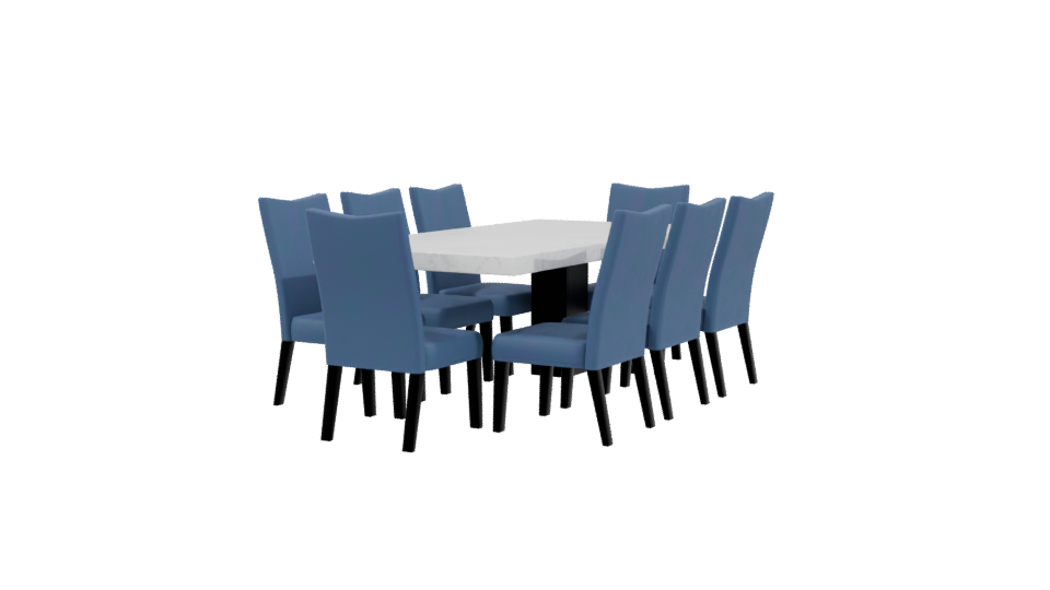 Modern Dining Table Set 3D - Professional 3D Model Render 3