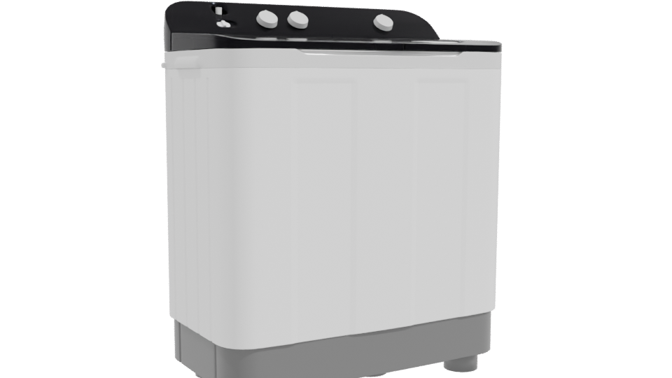 Compact Twin Tub Washing Machine 3D - Professional 3D Model Render 10
