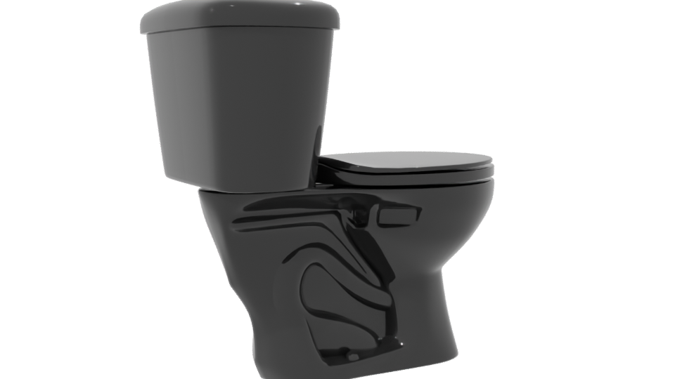 Sleek Black Toilet 3D Model - Professional 3D Model Render 7