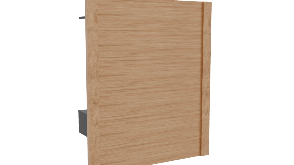 Minimalist Wooden Wall Unit 3D - Professional 3D Model Render 4