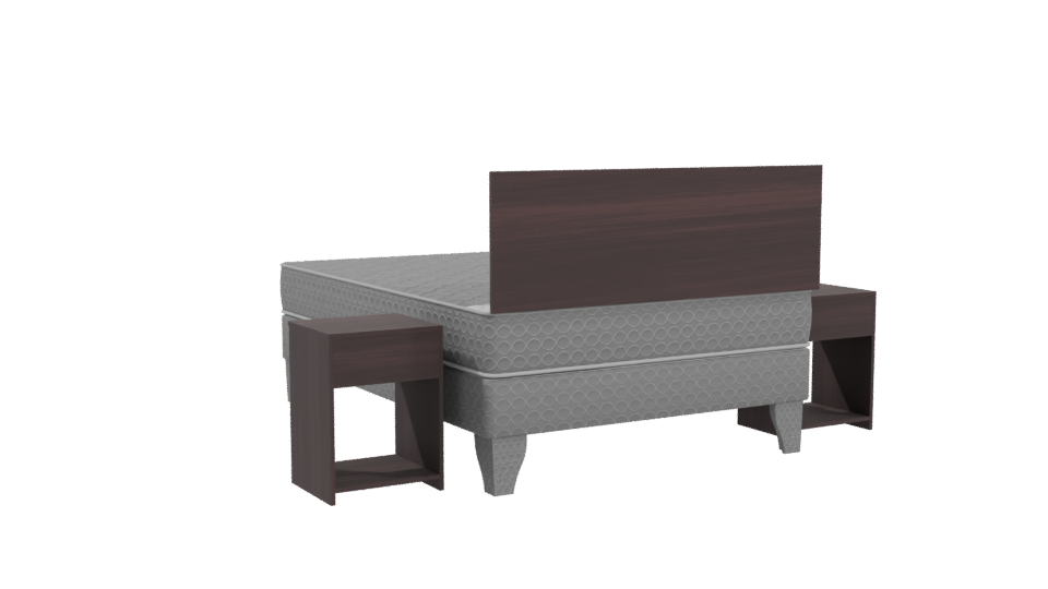 Stylish Modern Bed 3D Model - Professional 3D Model Render 4
