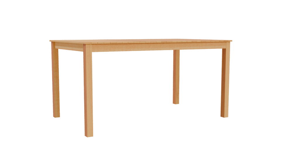 Stylish Wooden Dining Table 3D Model - Professional 3D Model Render 4