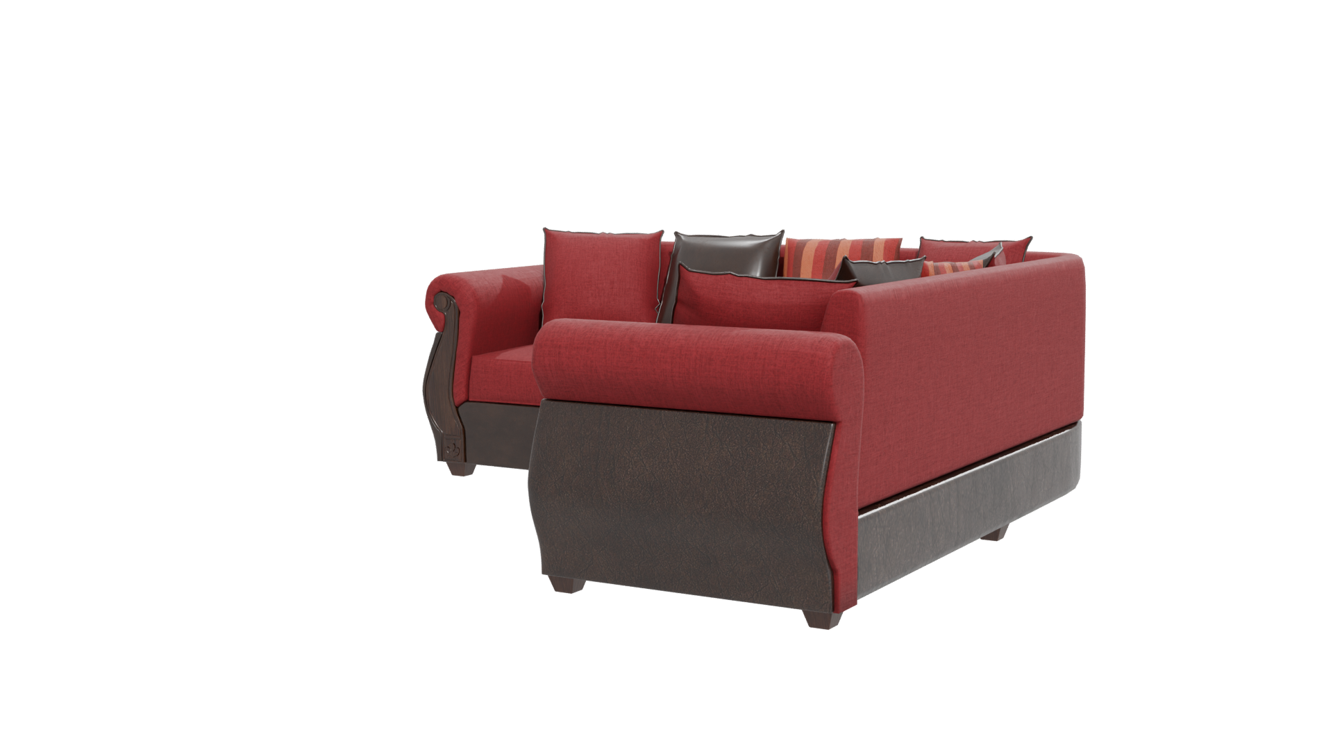 Red Sofa Living Room Model 3D - Professional 3D Model Render 12