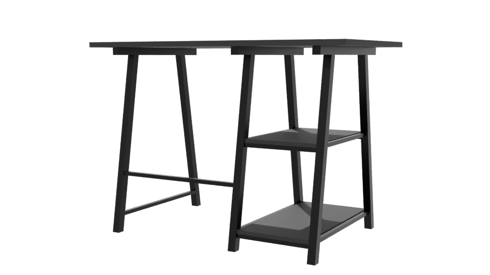 Minimalist Black Office Table 3D - Professional 3D Model Render 6