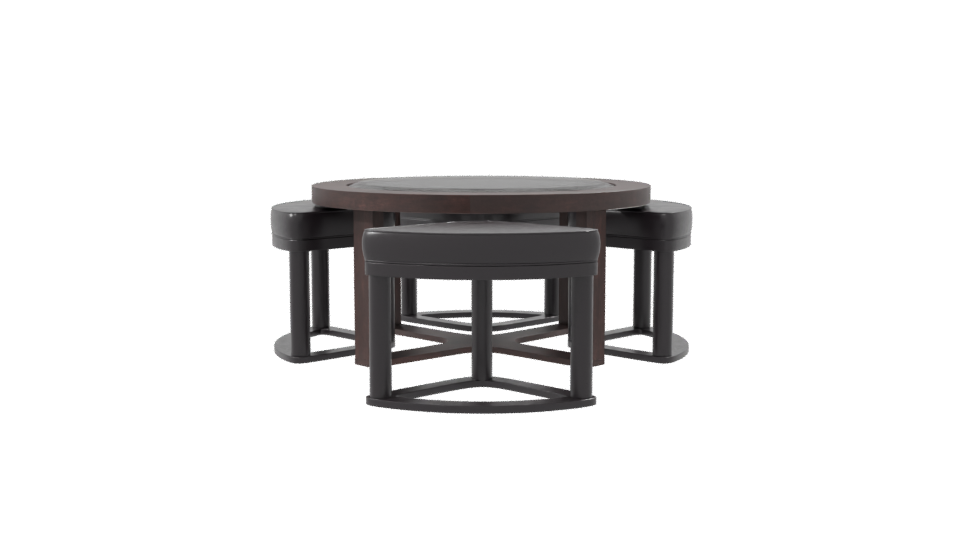 Stylish Round Dining Table Set - Professional 3D Model Render 8