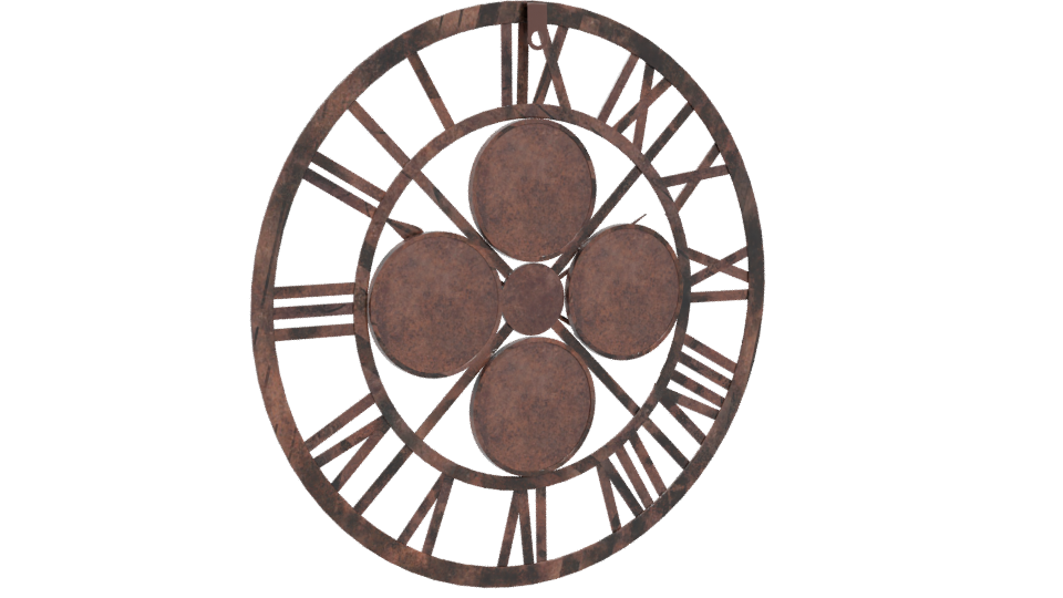 Stylish World Time Wall Clock - Professional 3D Model Render 4