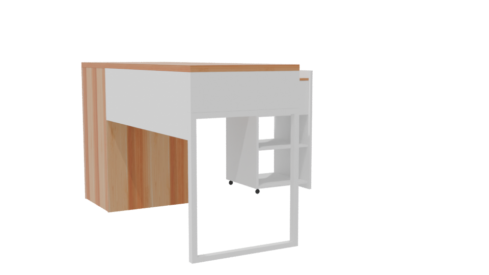 Modern Minimalist Desk with Storage 3D Model - Professional 3D Model Render 7