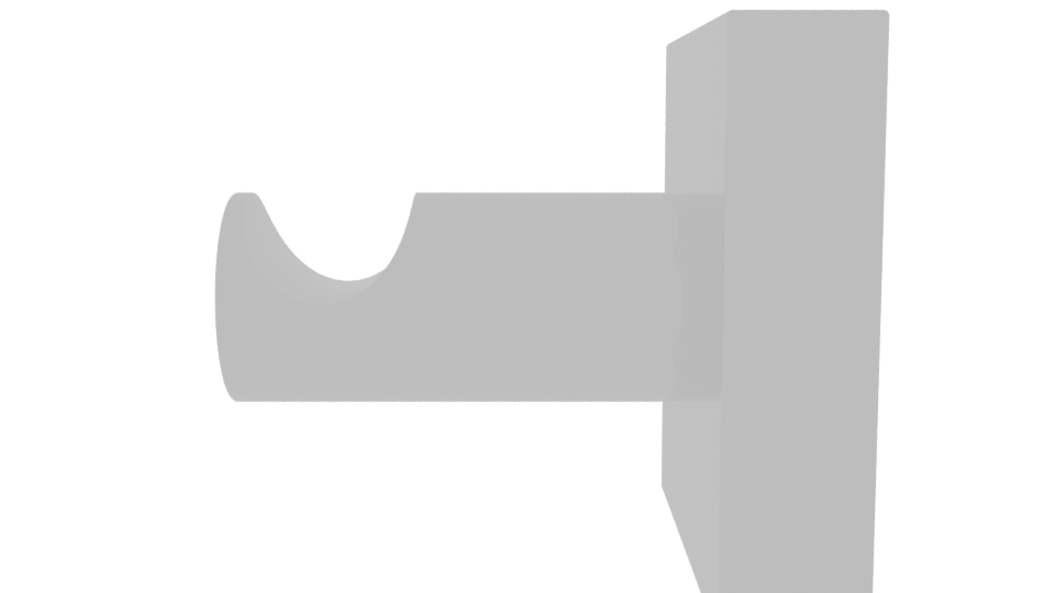 Sleek Modern Wall-Mounted Knob 3D Model - Professional 3D Model Render 2