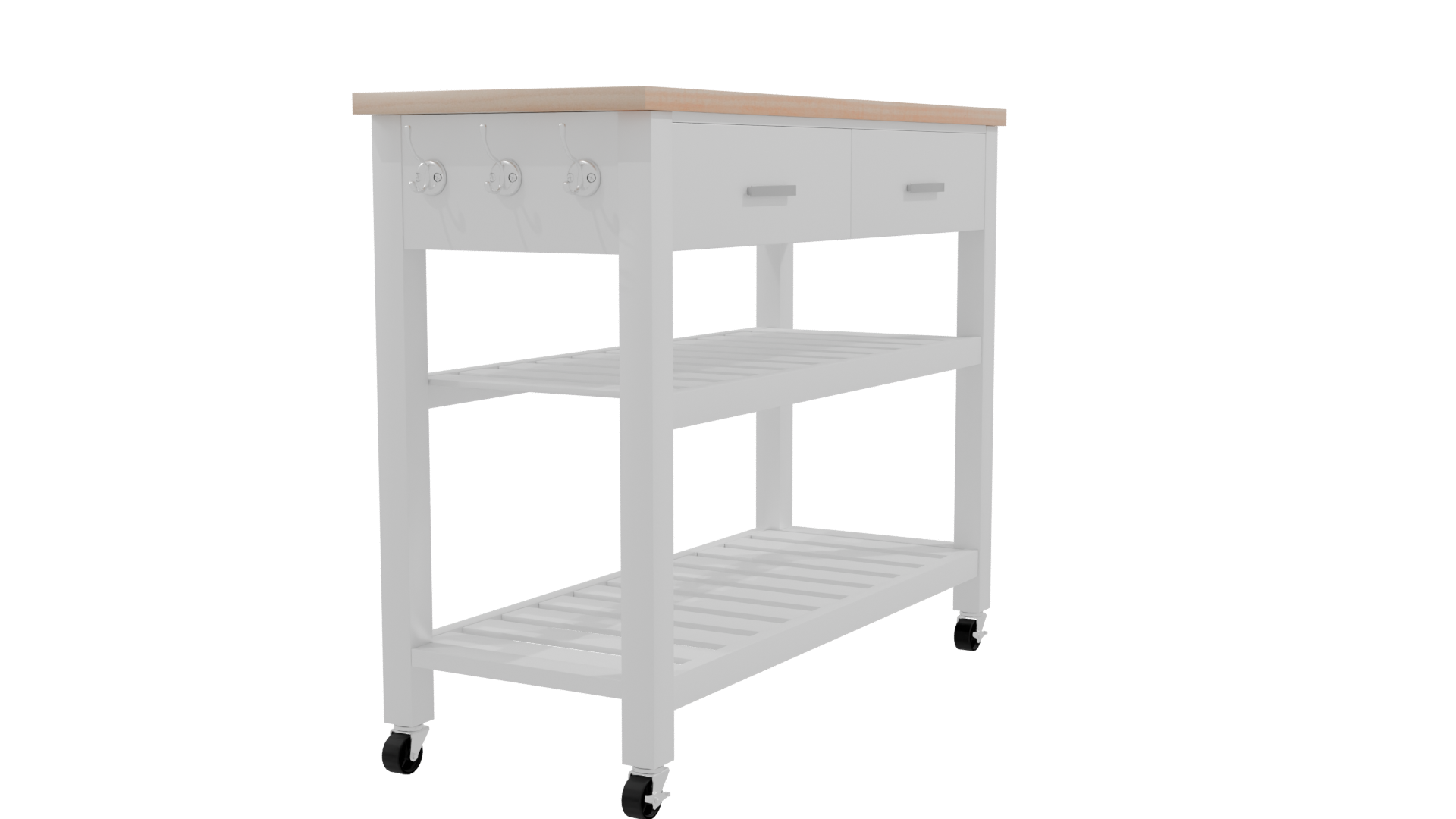 Stylish Modern Kitchen Trolley 3D Model - Professional 3D Model Render 9