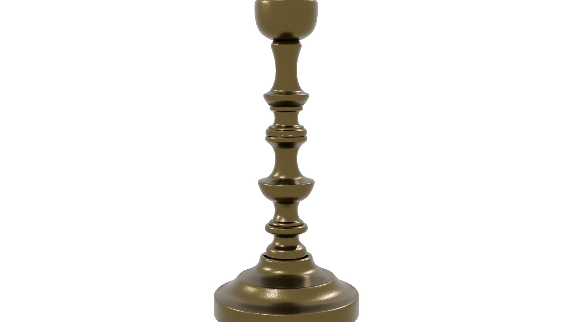Vintage Brass Candle Holder Model - Professional 3D Model Render 8