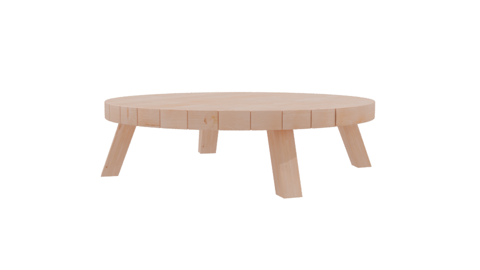 Contemporary Wooden Coffee Table 3D Model - Professional 3D Model Render 9
