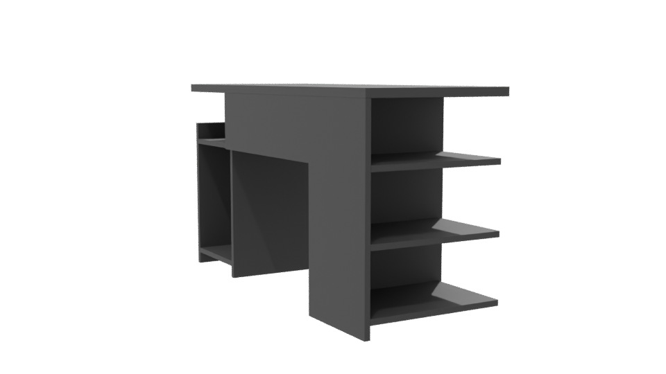 Black Gaming Desk Model 3D - Professional 3D Model Render 7