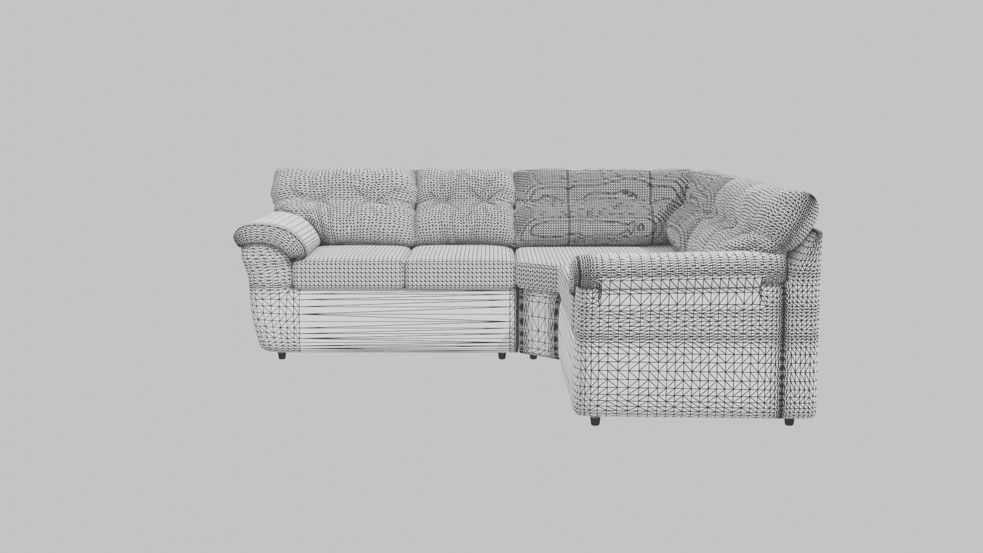 Stylish L-Shaped Sofa 3D Model - Professional 3D Model Render 16