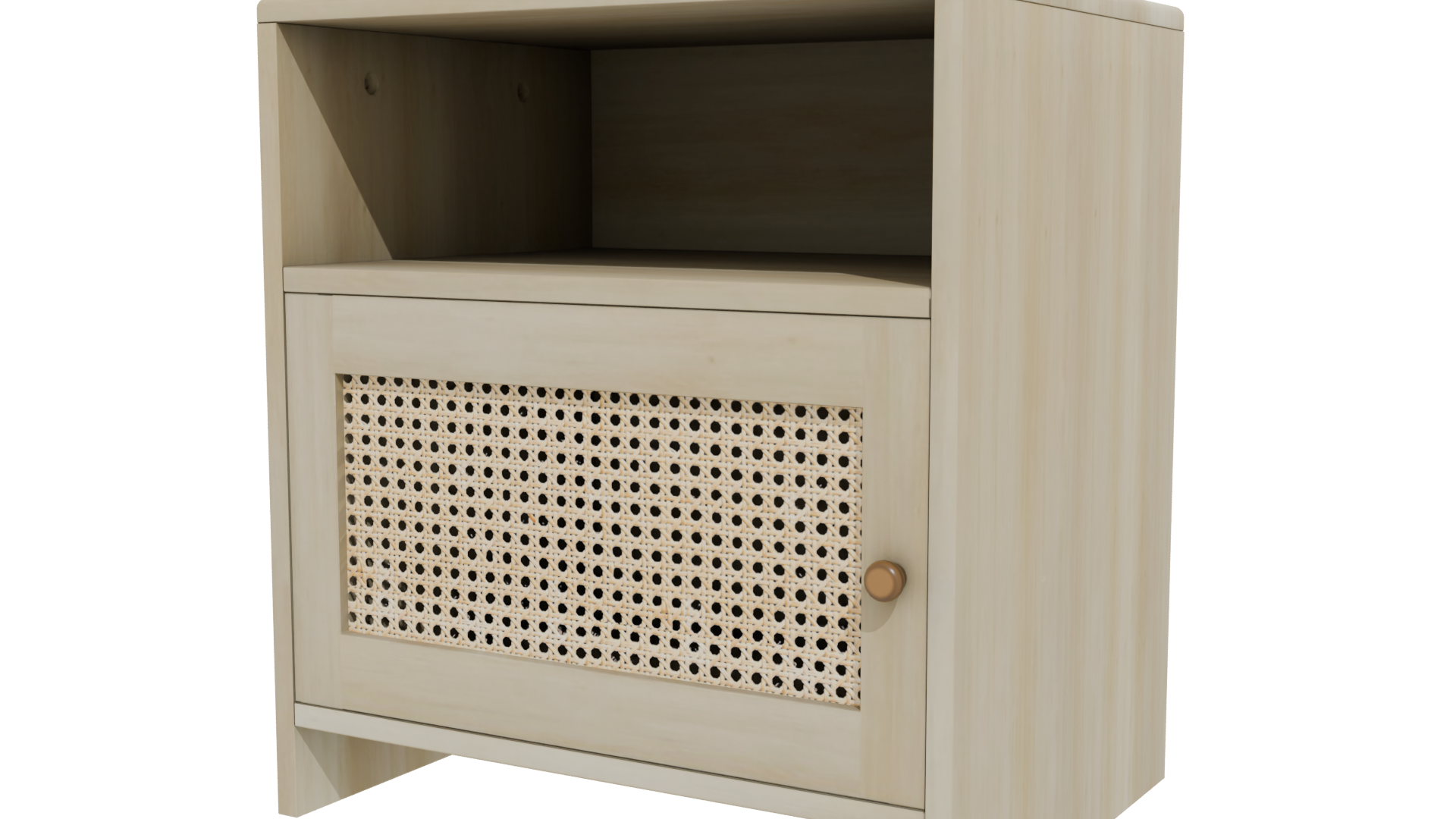Modern Minimalist Wooden Nightstand 3D Model - Professional 3D Model Render 12