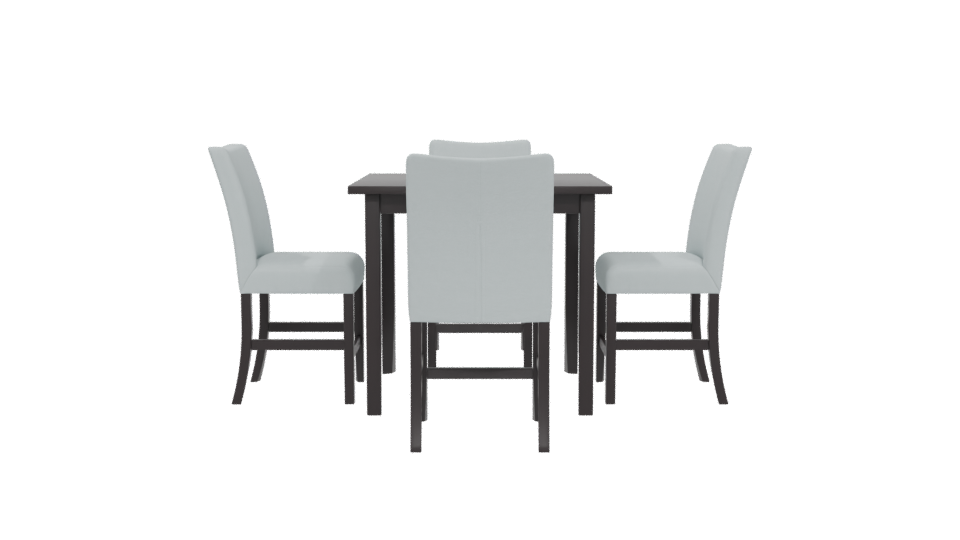 Stylish Modern Dining Table with Upholstered Chairs 3D Model - Professional 3D Model Render 5