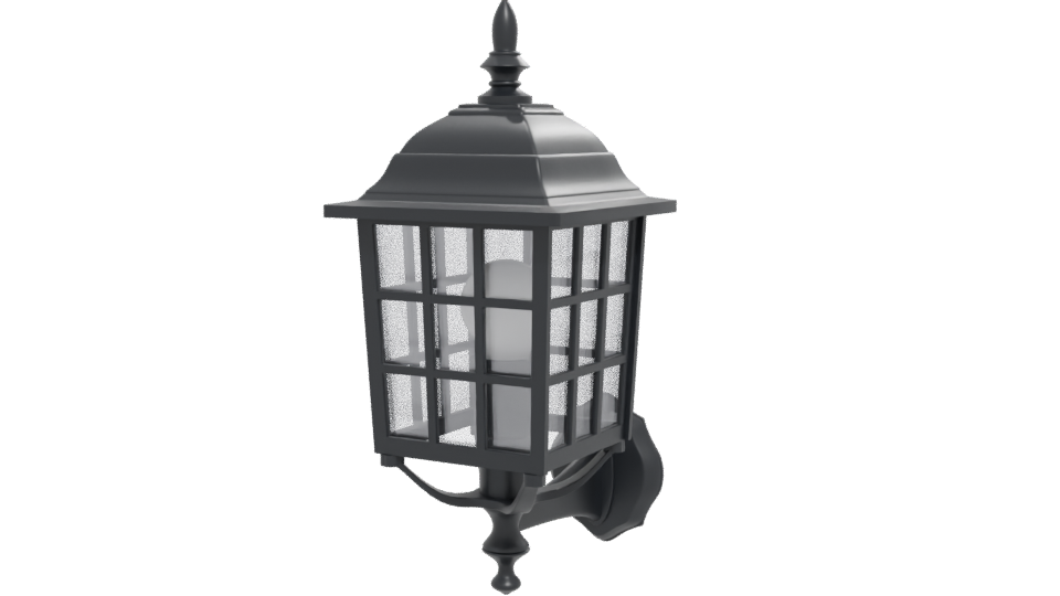 Black Wall Lantern 3D Model - Professional 3D Model Render 12