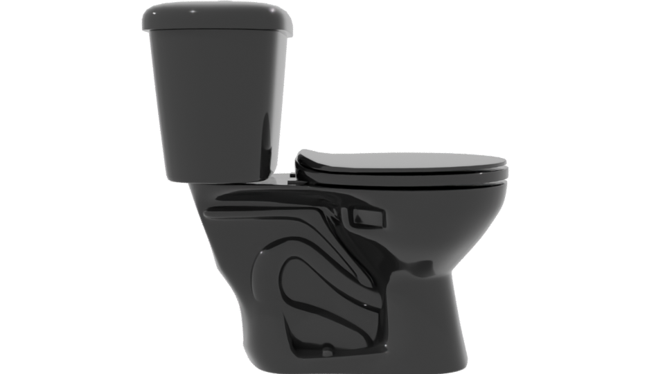 Sleek Black Toilet 3D Model - Professional 3D Model Render 8
