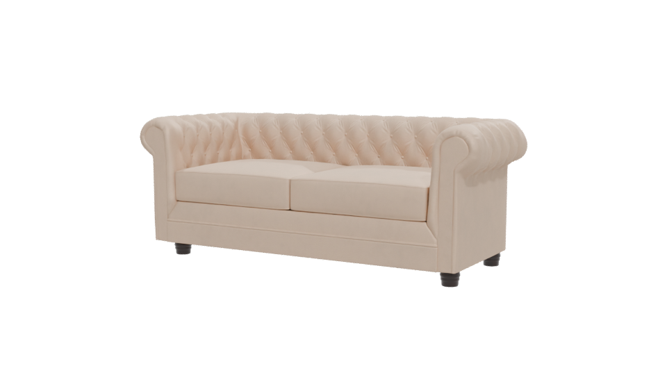 Elegant Classic Tufted Sofa 3D Model - Professional 3D Model Render 12