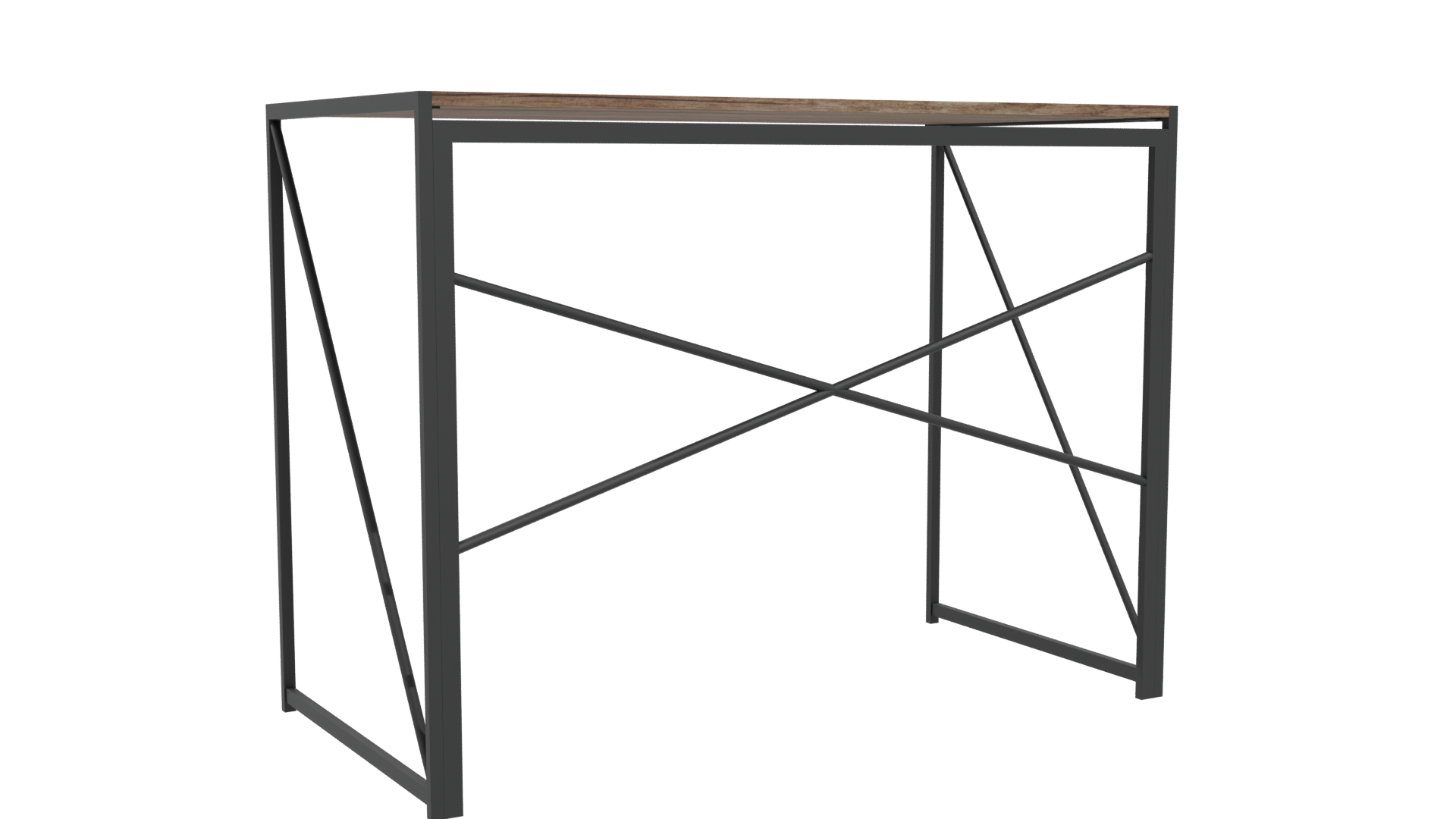 Industrial Style Wooden Table 3D - Professional 3D Model Render 4