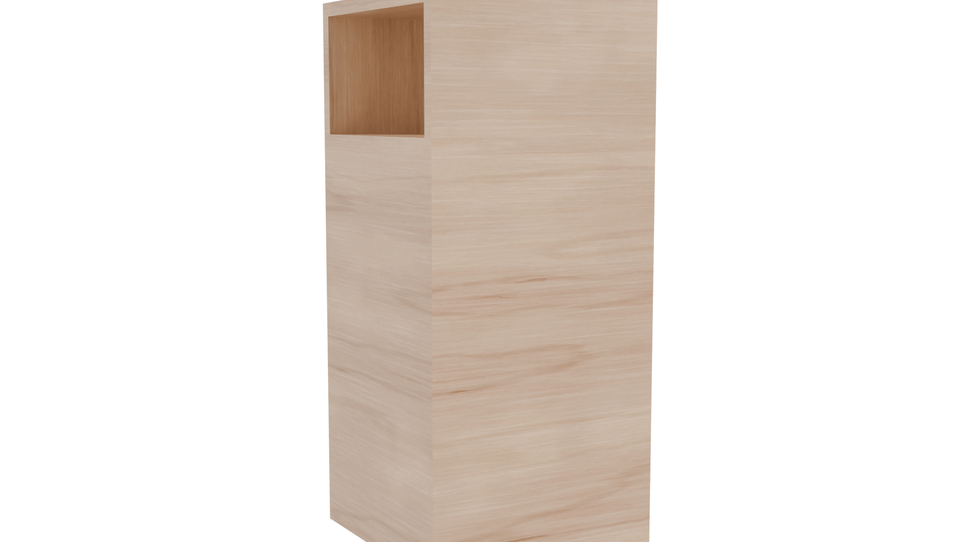 Minimalist Wooden Storage Cabinet 3D Model - Professional 3D Model Render 4