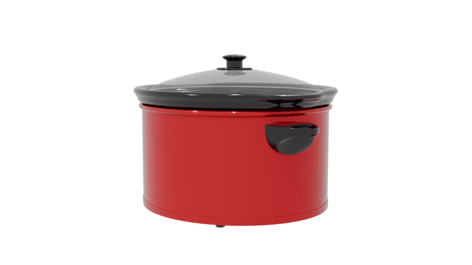 Sleek Red Electric Slow Cooker 3D Model - Professional 3D Model Render 7