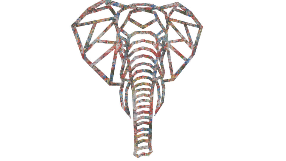 Stylized Geometric Elephant Model - Professional 3D Model Render 10
