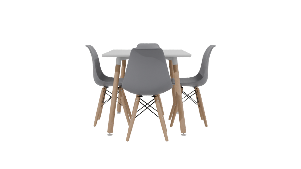 Stylish Minimalist Dining Table Set 3D Model - Professional 3D Model Render 2