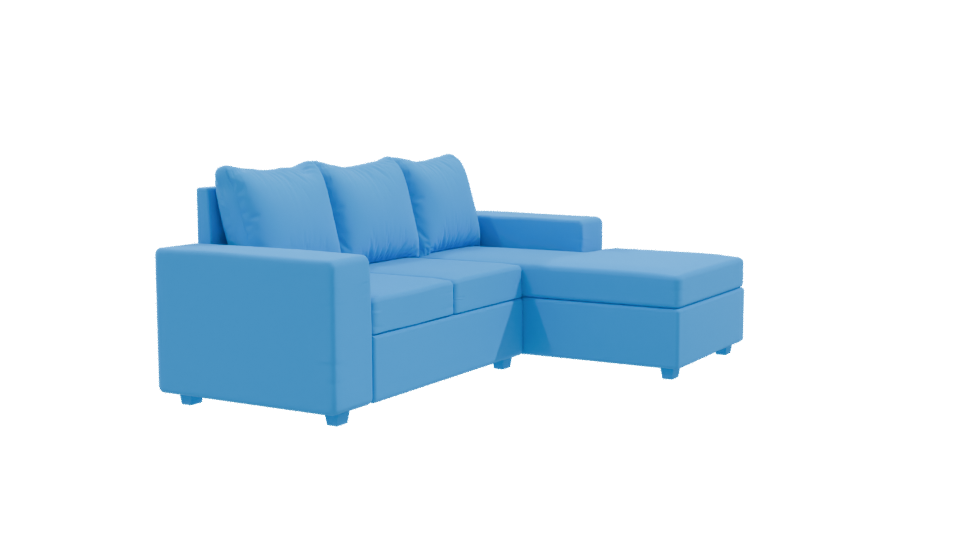 Stylish Blue Sofa Set 3D - Professional 3D Model Render 9
