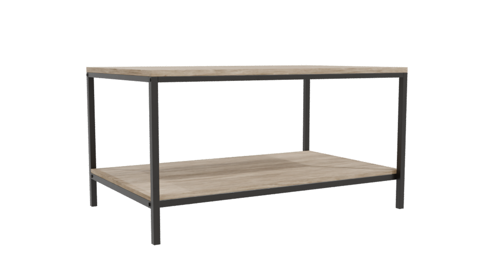 Rustic Wooden Table with Metal Frame 3D Model - Professional 3D Model Render 10