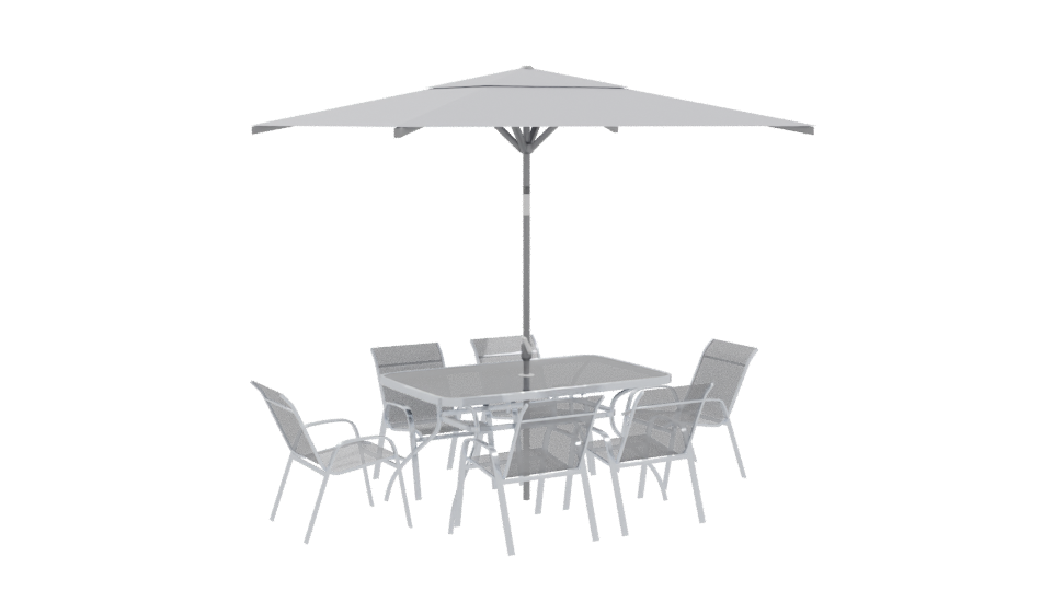 Stylish Outdoor Dining Set with Canopy 3D Model - Professional 3D Model Render 10