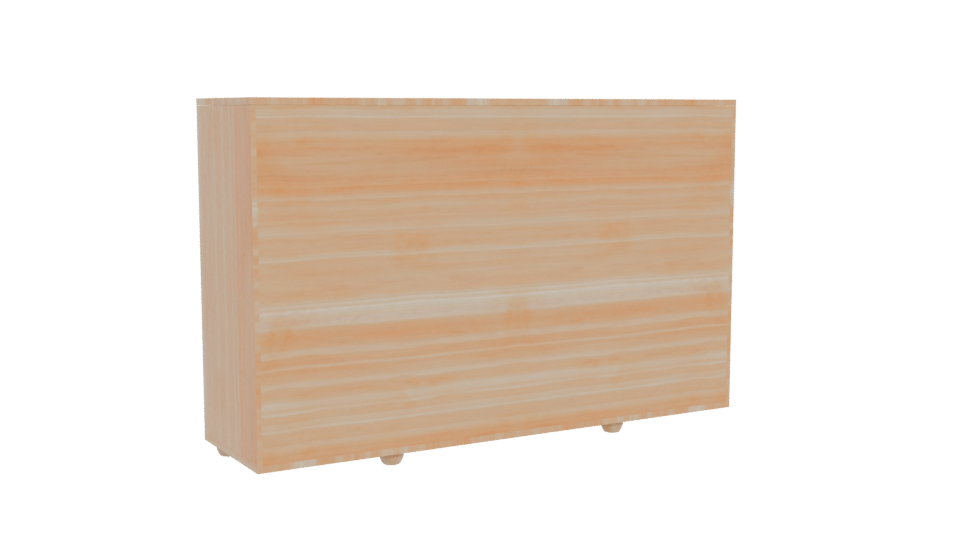 Modern Wooden Storage Cabinet Model - Professional 3D Model Render 4