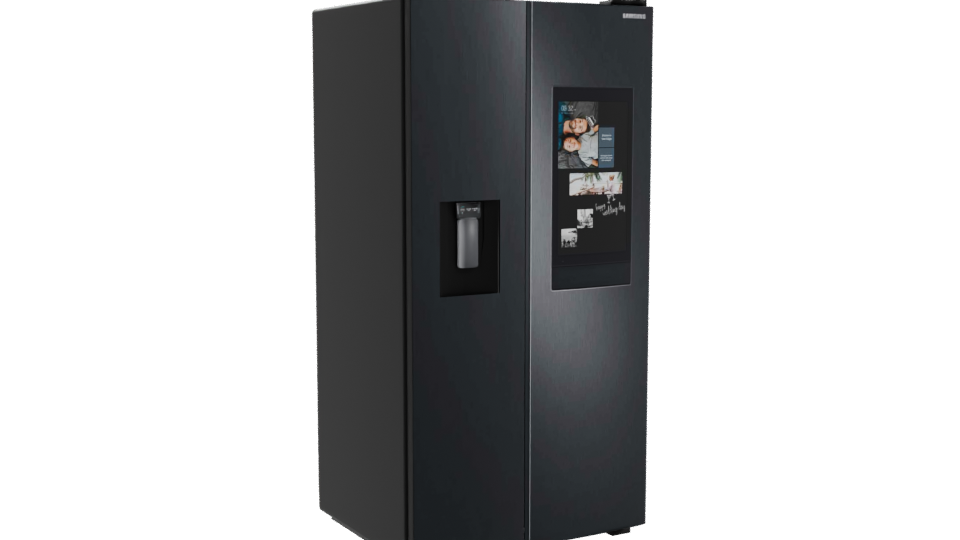Sleek Black Refrigerator Model - Professional 3D Model Render 10