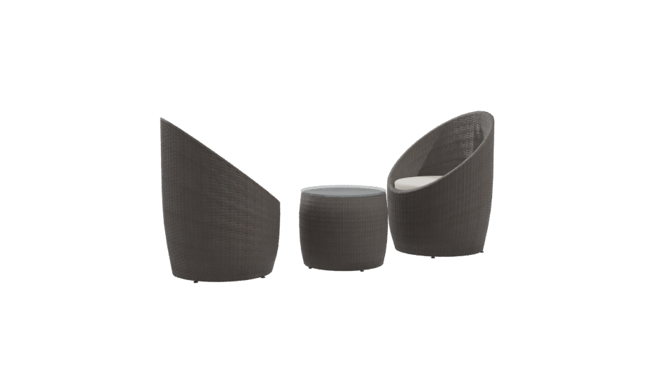 Contemporary Outdoor Seating Set 3D Model - Professional 3D Model Render 10