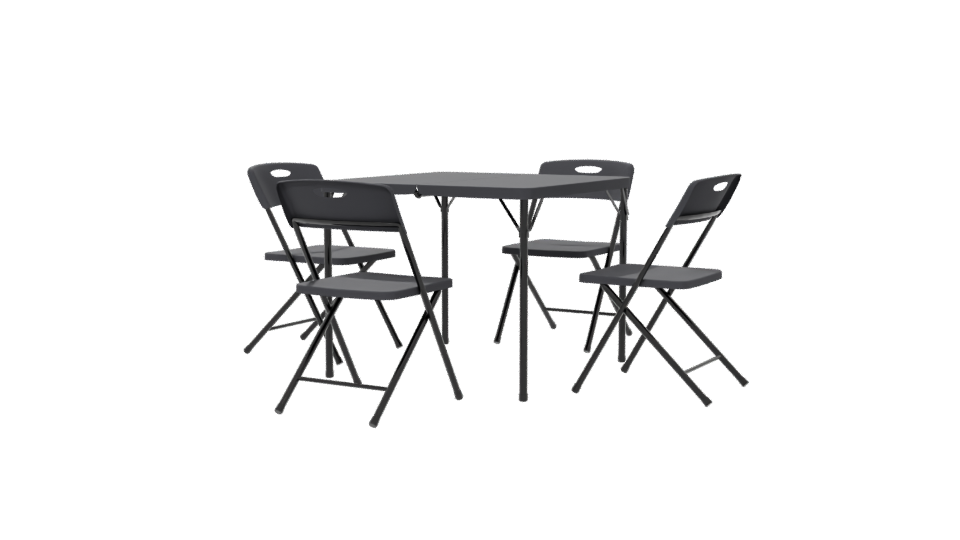 Minimalist Folding Table Set 3D - Professional 3D Model Render 6