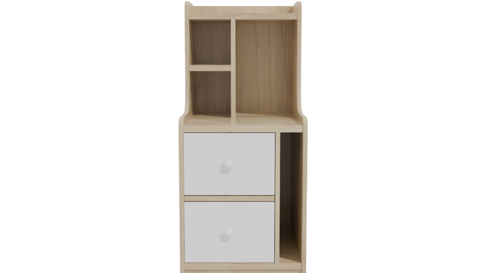 Stylish Wooden Desk Unit 3D - Professional 3D Model Render 11