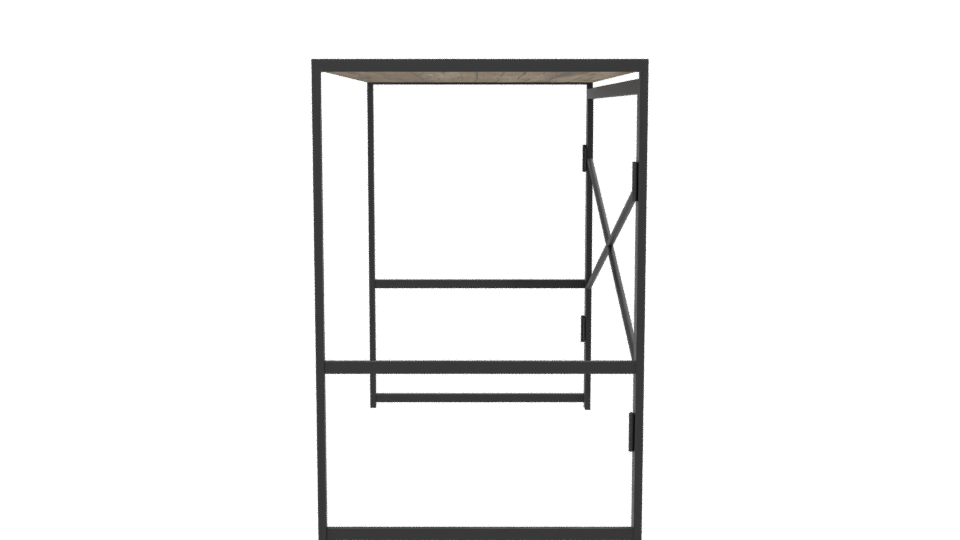 Industrial Folding Table 3D Model - Professional 3D Model Render 2