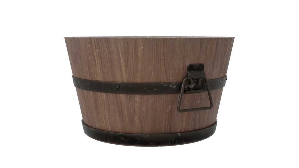 Realistic Wooden Barrel Model - Professional 3D Model Render 7