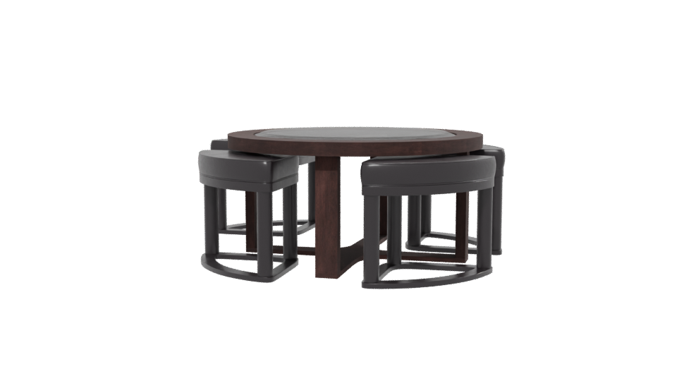 Elegant Round Dining Table Set - Professional 3D Model Render 13