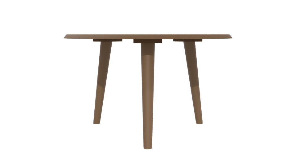 Stylish Round Wooden Table Model - Professional 3D Model Render 5