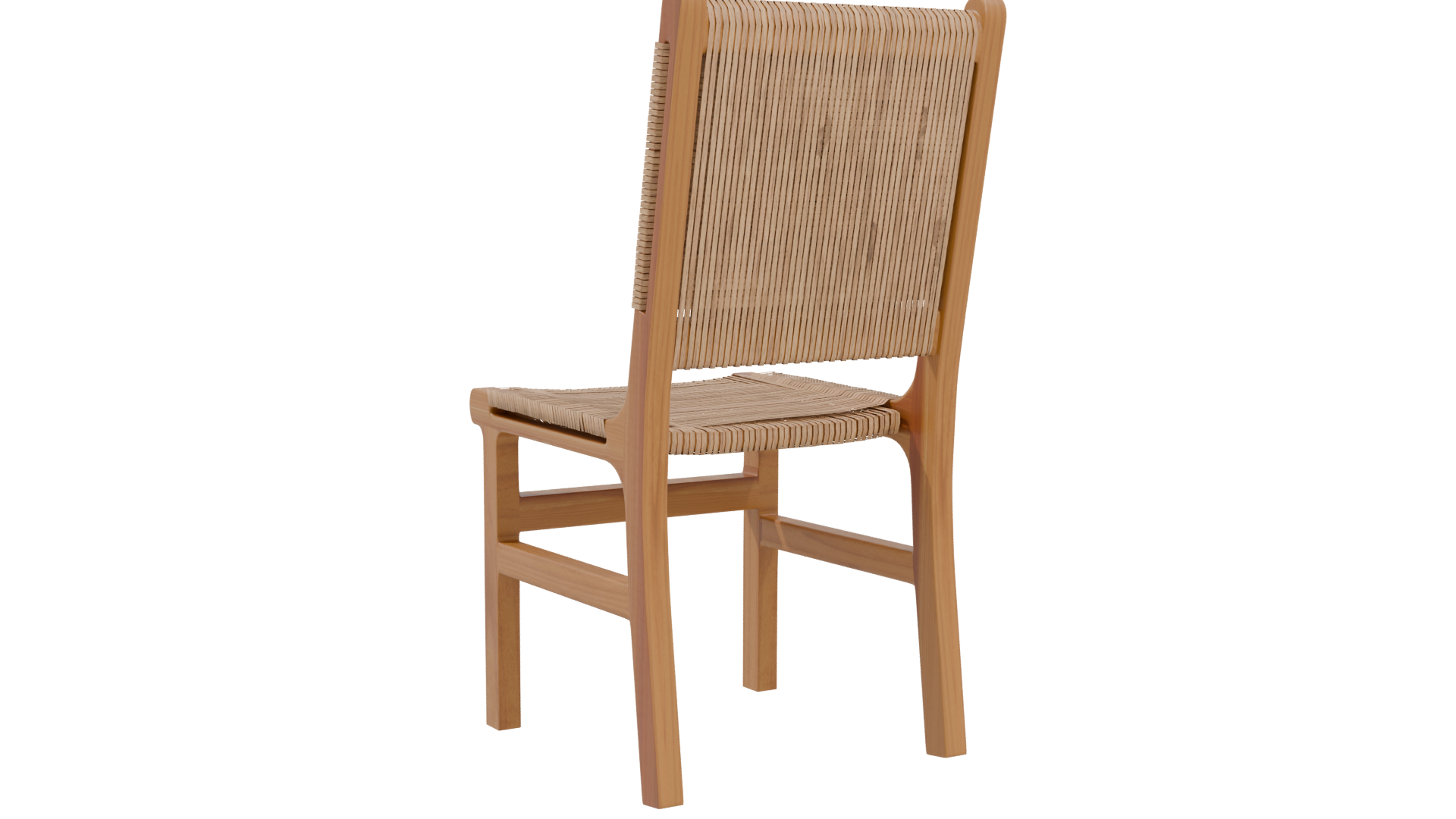 Stylish Woven Back Dining Chair 3D Model - Professional 3D Model Render 4