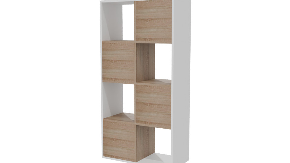 Minimalist Wooden Bookshelf 3D Model - Professional 3D Model Render 6