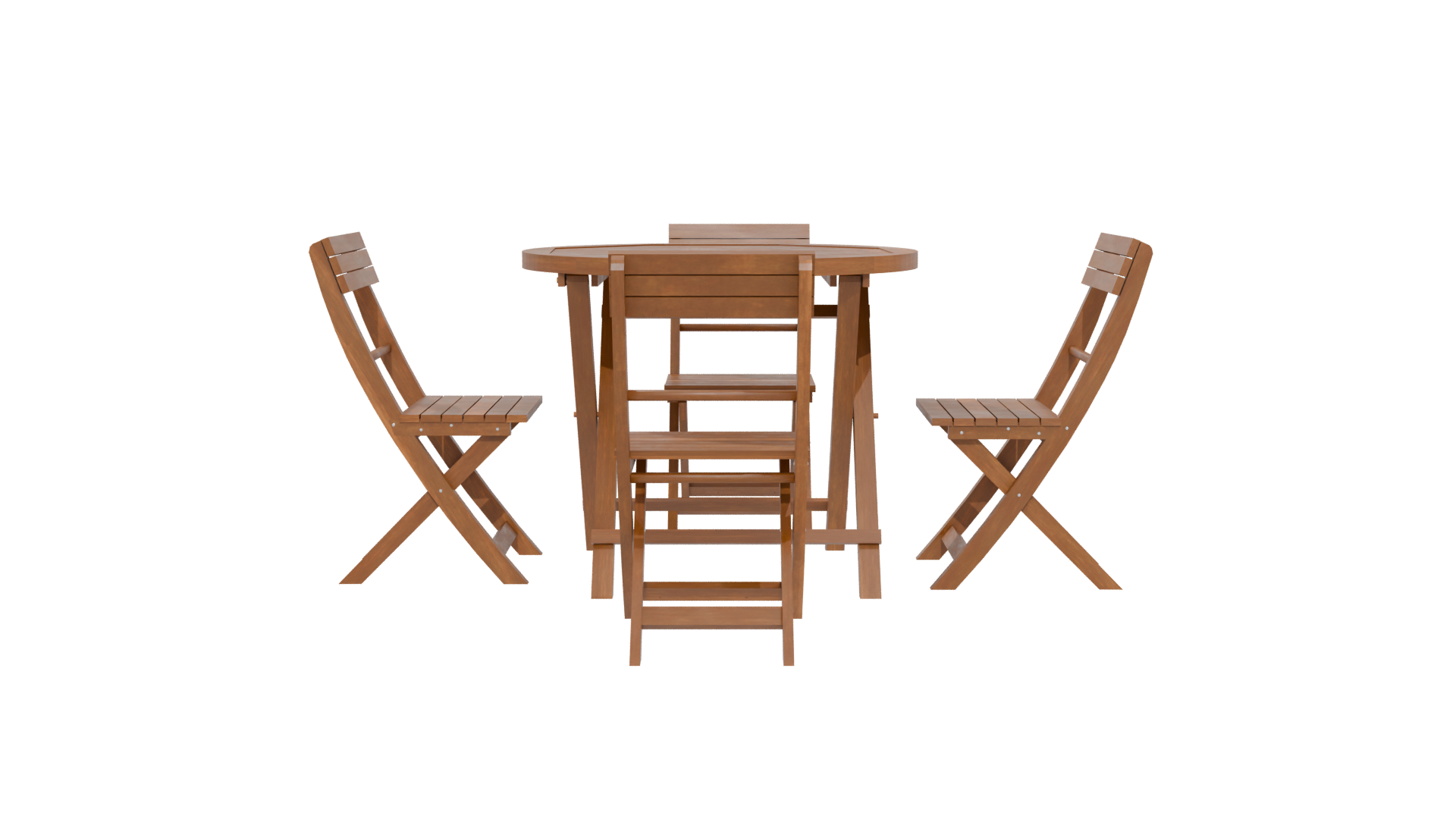 Stylish Wooden Dining Set 3D - Professional 3D Model Render 5