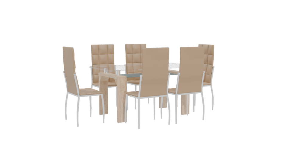 Modern Dining Table Set 3D - Professional 3D Model Render 4