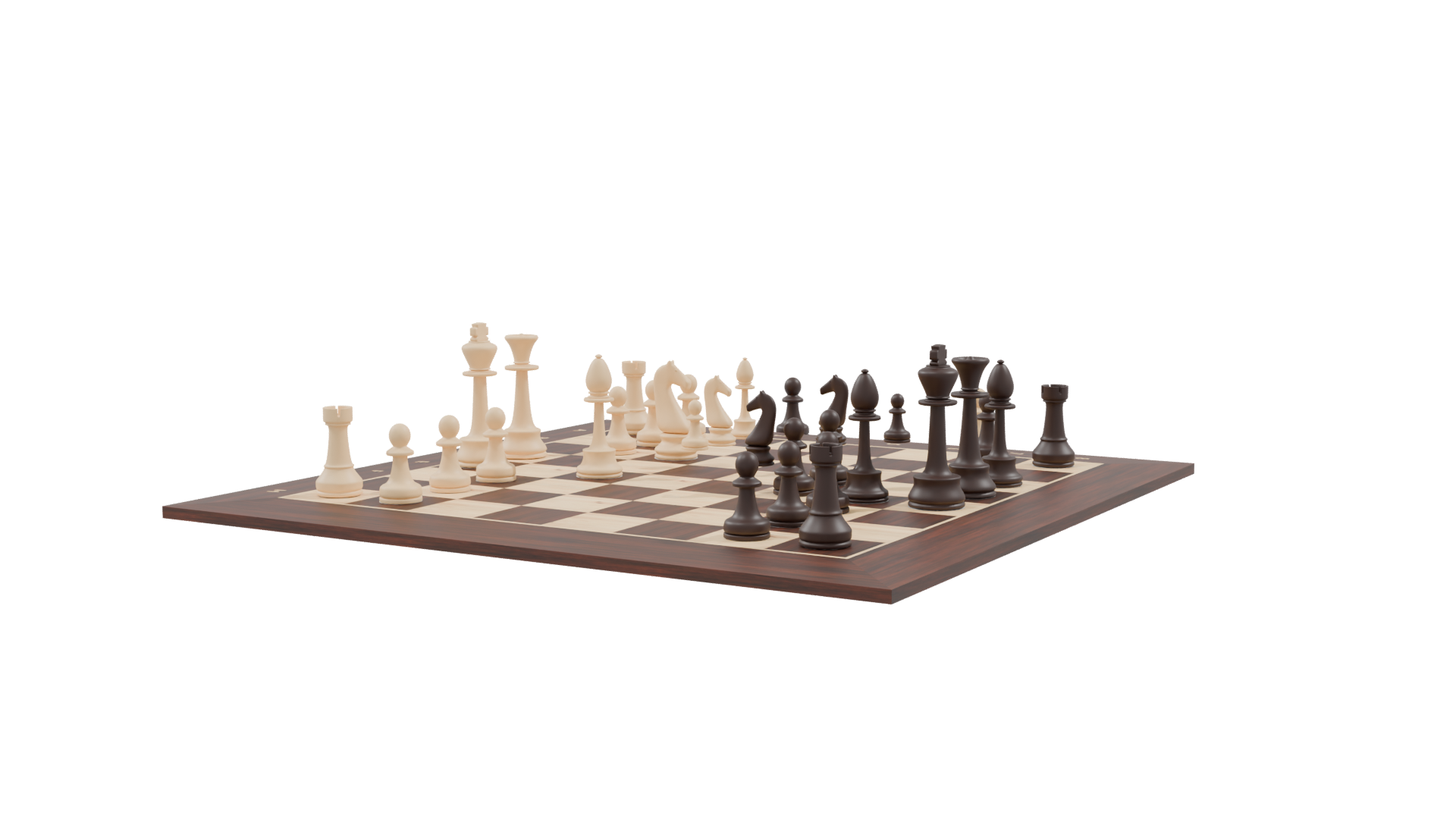 Realistic Chess Set 3D Model - Professional 3D Model Render 9