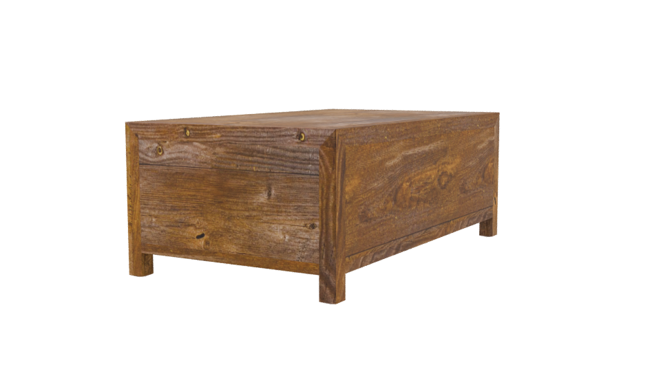 Vintage Wooden Storage Table Model - Professional 3D Model Render 3