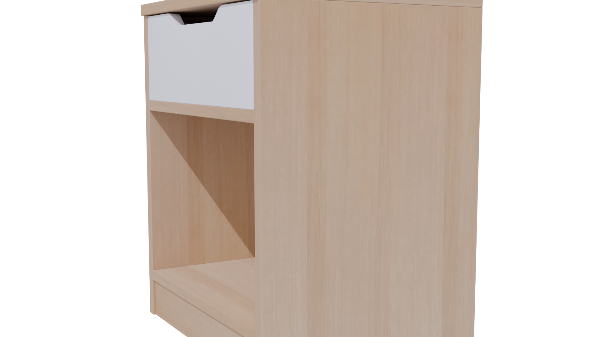Minimalist Wooden Nightstand Model - Professional 3D Model Render 13