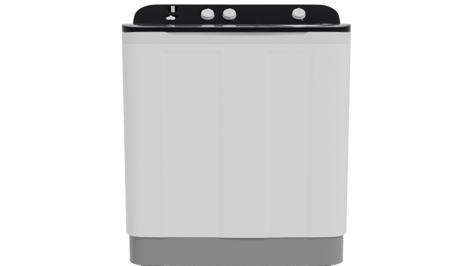 Compact Twin Tub Washing Machine 3D - Professional 3D Model Render 11
