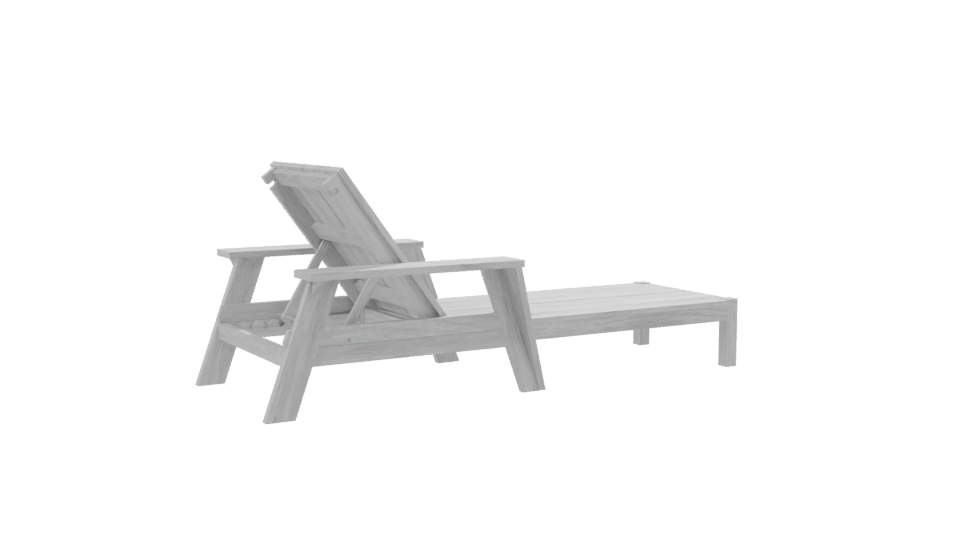 Stylish Outdoor Wooden Lounge Chair 3D Model - Professional 3D Model Render 7