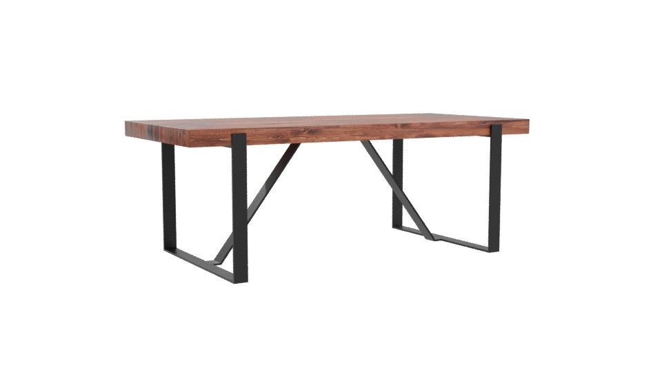 Stylish Wooden Dining Table Model - Professional 3D Model Render 10